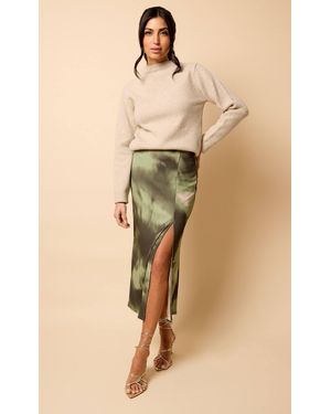 Little Mistress Print Midaxi Skirt - Natural