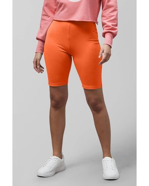 Enorsia Cotton Stretch Elastic Waist Jersey Shorts - Orange