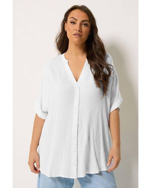 Yours Dobby Notch Neck Blouse - White