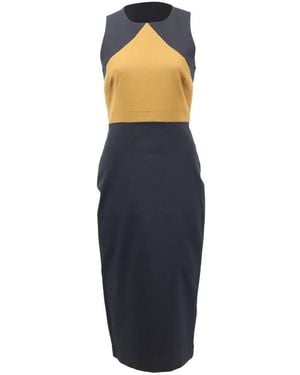 Diane von Furstenberg Preloved Colourblock Sleeveless Sheath Dress - Blue
