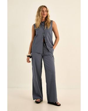 Nasty Gal Stripe Sleeveless Vest - Blue