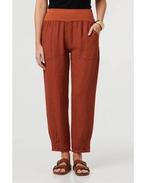 Izabel London Relaxed Linen Tapered Trousers