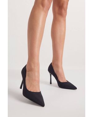 MissPap Satin Stiletto Heeled Court Shoes - Black