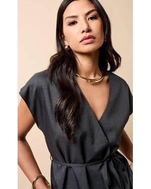 Little Mistress Pewter Wrap Waistcoat - Black