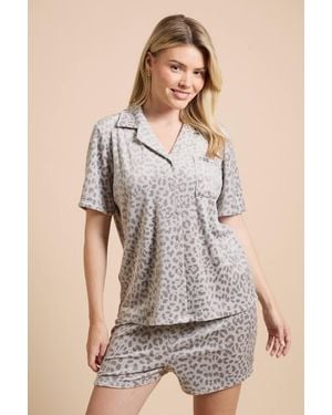 Dorothy Perkins Nightwear Velour Pyjama Short Set - Grey