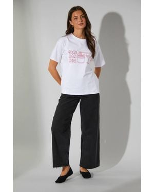 South Beach Girl Dinner T-Shirt - Grey