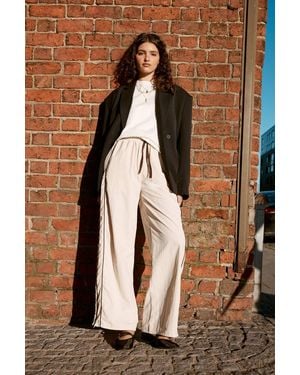 Nasty Gal Nylon Straight Leg Trouser - Brown