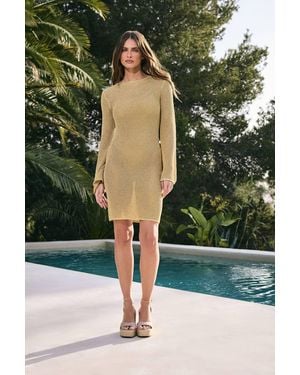 Star by Julien MacDonald Knitted Metallic Tie Mini Dress - Green