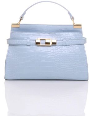 AJVANI Satchel Top Handle Mini Tote Grab Bag - Blue