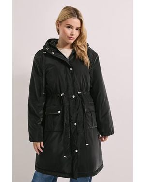 Dorothy Perkins Barrel Sleeve Parka Coat - Black