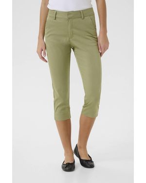 Kaffe Lea Capri Slim Regular Waist Trousers - Green