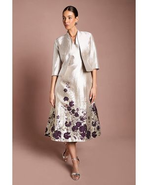 Coast Jacquard Peplum Jacket - Brown