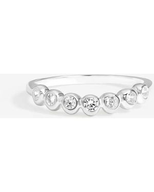 Simply Silver Sterling 925 Cubic Zirconia Besel Ring - Metallic