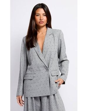 Little Mistress Diamanté Blazer - Grey