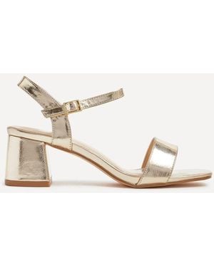 Linzi Darcie Faux Leather Heeled Sandals - Natural