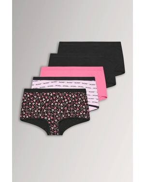 Yours 5 Pack Heart Print Shorts - Multicolour