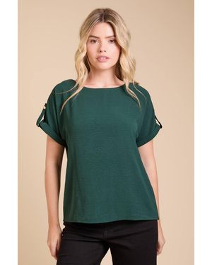 Dorothy Perkins Roll Sleeve Blouse - Green