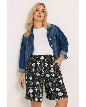 Yours Mixed Shell Textured Shorts - Blue