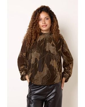 Blue Vanilla Long Sleeve Turtleneck Blouse - Brown