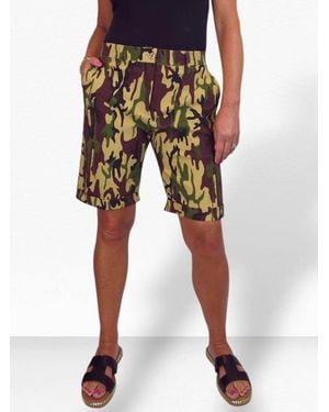 Paulo Due Stretch Cuffed Bermuda Shorts - Black