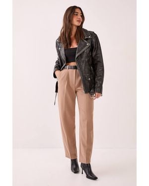 Nasty Gal Barrel Leg Tailored Trousers - Black