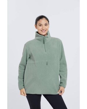 Mountain Warehouse Maternity Pullover Half Zip Cosy Sherpa Fleece - Green