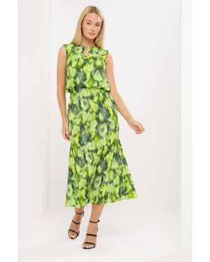 Star by Julien MacDonald Blurred Abstract Midi Dress - Green
