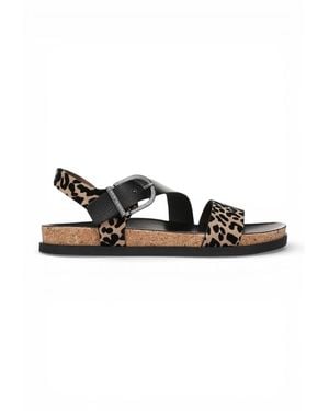 Infinity Leather Footbed Summer Blowfish Sandals - Black
