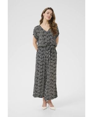 Kaffe Mille V-Neck Short Sleeve Jumpsuit - Black