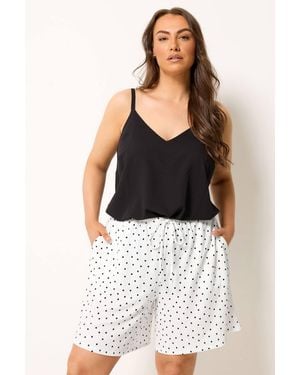 Yours Polka Dot Shorts - Black