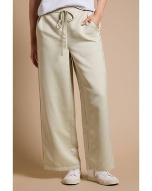 Dorothy Perkins Petite Satin Relaxed Drawstring Contrast Trouser - Natural