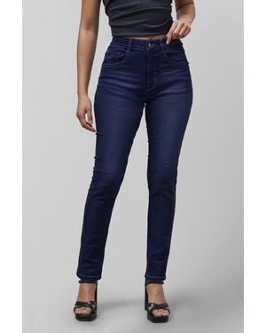Enorsia High Waist Slim Fit Jeans - Blue