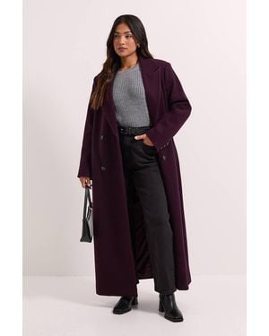 Dorothy Perkins Petite Maxi Length Double Breasted Coat - Red