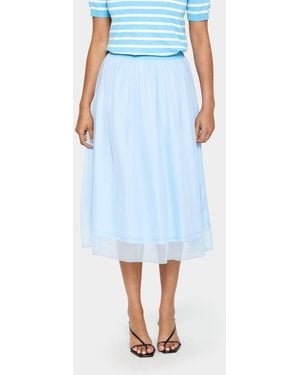 Saint Tropez Coralsz Chiffon Midi Length Lining Skirt - Blue
