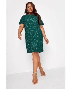 Yours Embellished Shift Dress - Green