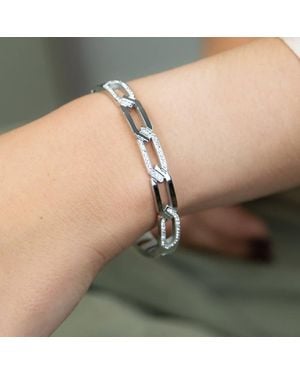 The Colourful Aura Hollow Cross Braided Zircon Chain Rhomb Design Wrist Bangle Bracelet - Green