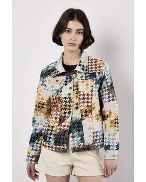 Apricot Colourful Dogtooth Jacket - Grey