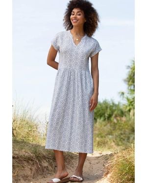 Kite Ryall Slub Jersey Dress Heritage Floral - White