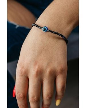 The Colourful Aura Adjustable Evil Eye Nazar Lucky Eye Asian Everyday Dainty Bracelet - Blue
