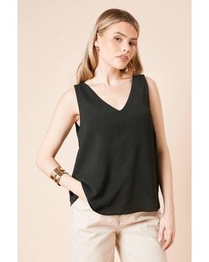 Dorothy Perkins Built Up V Neck Cami - Black