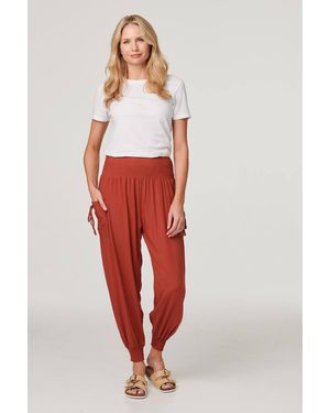 Izabel London High Waist Pull On Tapered Trousers