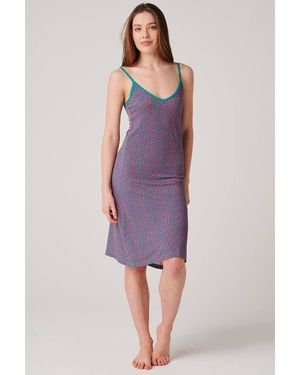 British Boxers "Spectra Leopard" Bamboo Strappy Nightdress - Purple