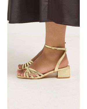 Yours Faux Leather Strappy Cross Over Heels - Black