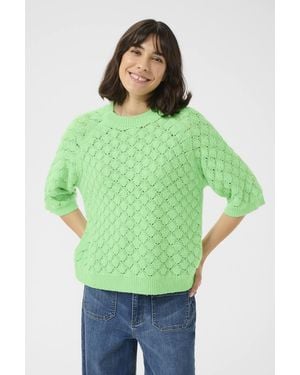 Kaffe Kanika Loose Fit Half Sleeve Pullover - Green