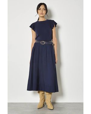 Apricot A-Line Midaxi Skirt - Blue