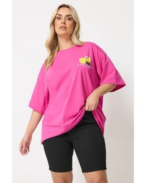 Yours Pull On Denim Cycling Shorts - Pink