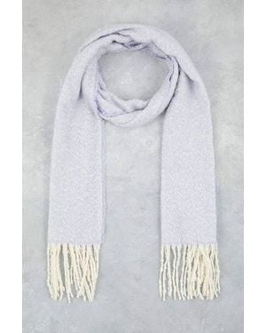 WOVCOR Tassel Trim Boucle Knit Oversized Winter Scarf - Grey