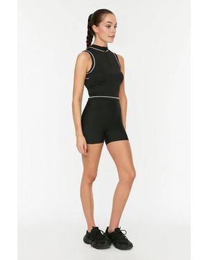WOVCOR Knit High-Waist Sports Short Leggings - Black