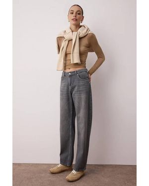 WOVCOR Premium Low Waist Loose Baggy Jeans - Grey