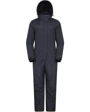 Mountain Warehouse 'Cloud' Warm & Cosy Comfortable High Neck Snowboarding Ski Suit - Blue